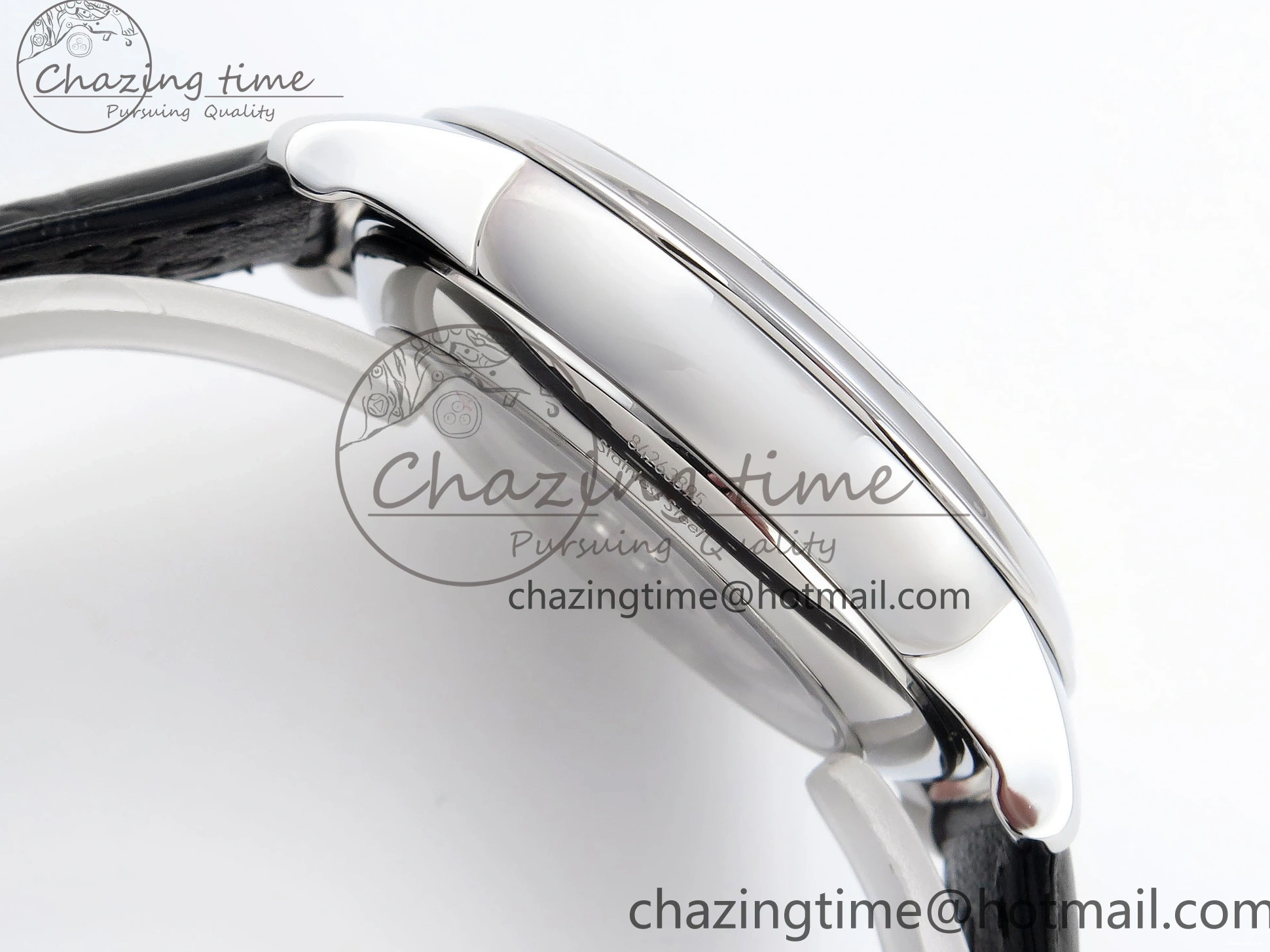 0421 AllSeason De Ville Power Reserve SS MKF 1:1 Best Edition Pink Dial on Black Leather Strap 7738